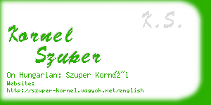 kornel szuper business card